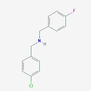 molecular formula C14H13ClFN B471163 1-(4-chlorophenyl)-N-(4-fluorobenzyl)methanamine CAS No. 212392-71-7
