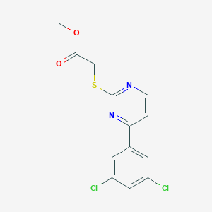 molecular formula C13H10Cl2N2O2S B4711667 METHYL 2-{[4-(3,5-DICHLOROPHENYL)-2-PYRIMIDINYL]SULFANYL}ACETATE 