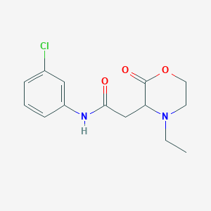 molecular formula C14H17ClN2O3 B4711741 N-(3-chlorophenyl)-2-(4-ethyl-2-oxomorpholin-3-yl)acetamide 