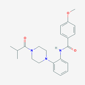 molecular formula C22H27N3O3 B471185 N-[2-(4-isobutyryl-1-piperazinyl)phenyl]-4-methoxybenzamide CAS No. 723753-06-8