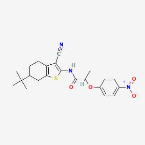 molecular formula C22H25N3O4S B4711894 N~1~-[6-(TERT-BUTYL)-3-CYANO-4,5,6,7-TETRAHYDRO-1-BENZOTHIOPHEN-2-YL]-2-(4-NITROPHENOXY)PROPANAMIDE 