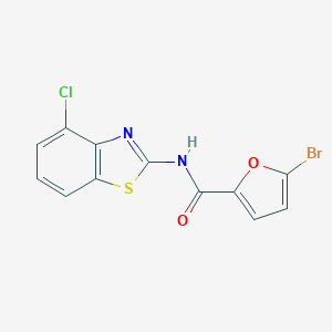 molecular formula C12H6BrClN2O2S B471201 5-bromo-N-(4-chloro-1,3-benzothiazol-2-yl)-2-furamide CAS No. 723753-26-2
