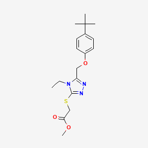 molecular formula C18H25N3O3S B4712153 METHYL 2-[(5-{[4-(TERT-BUTYL)PHENOXY]METHYL}-4-ETHYL-4H-1,2,4-TRIAZOL-3-YL)SULFANYL]ACETATE 