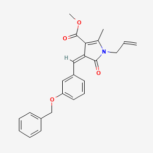 molecular formula C24H23NO4 B4712252 methyl (4Z)-2-methyl-5-oxo-4-[(3-phenylmethoxyphenyl)methylidene]-1-prop-2-enylpyrrole-3-carboxylate 