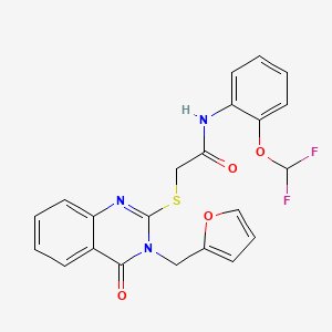 molecular formula C22H17F2N3O4S B4712260 N~1~-[2-(DIFLUOROMETHOXY)PHENYL]-2-{[3-(2-FURYLMETHYL)-4-OXO-3,4-DIHYDRO-2-QUINAZOLINYL]SULFANYL}ACETAMIDE 