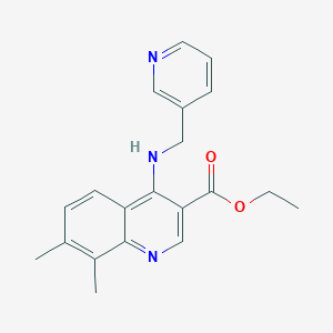 molecular formula C20H21N3O2 B4712418 Ethyl 7,8-dimethyl-4-(pyridin-3-ylmethylamino)quinoline-3-carboxylate 