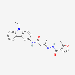 molecular formula C24H24N4O3 B4712585 N-[(E)-[4-[(9-ethylcarbazol-3-yl)amino]-4-oxobutan-2-ylidene]amino]-2-methylfuran-3-carboxamide 