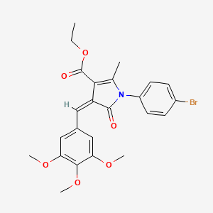 molecular formula C24H24BrNO6 B4712587 ETHYL (4Z)-1-(4-BROMOPHENYL)-2-METHYL-5-OXO-4-[(3,4,5-TRIMETHOXYPHENYL)METHYLIDENE]-4,5-DIHYDRO-1H-PYRROLE-3-CARBOXYLATE 