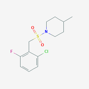 molecular formula C13H17ClFNO2S B4712615 1-[(2-CHLORO-6-FLUOROPHENYL)METHANESULFONYL]-4-METHYLPIPERIDINE 