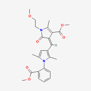 molecular formula C25H28N2O6 B4712671 methyl (4Z)-4-({1-[2-(methoxycarbonyl)phenyl]-2,5-dimethyl-1H-pyrrol-3-yl}methylidene)-1-(2-methoxyethyl)-2-methyl-5-oxo-4,5-dihydro-1H-pyrrole-3-carboxylate 