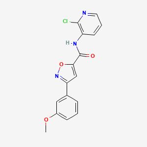 molecular formula C16H12ClN3O3 B4712678 N-(2-chloropyridin-3-yl)-3-(3-methoxyphenyl)-1,2-oxazole-5-carboxamide 