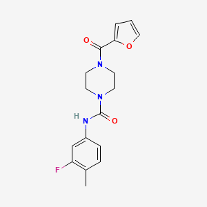 molecular formula C17H18FN3O3 B4712699 N-(3-fluoro-4-methylphenyl)-4-(furan-2-carbonyl)piperazine-1-carboxamide 