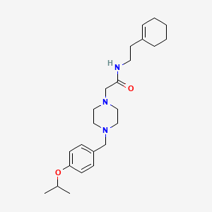 molecular formula C24H37N3O2 B4712762 N-[2-(CYCLOHEX-1-EN-1-YL)ETHYL]-2-(4-{[4-(PROPAN-2-YLOXY)PHENYL]METHYL}PIPERAZIN-1-YL)ACETAMIDE 