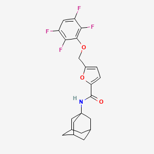 molecular formula C22H21F4NO3 B4712777 N-[(3S,5S,7S)-ADAMANTAN-1-YL]-5-[(2,3,5,6-TETRAFLUOROPHENOXY)METHYL]-2-FURAMIDE 