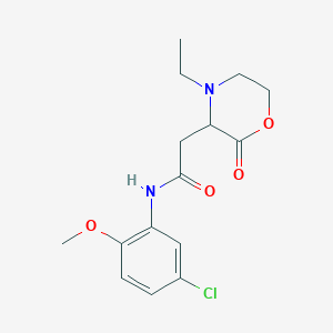 molecular formula C15H19ClN2O4 B4712784 N-(5-chloro-2-methoxyphenyl)-2-(4-ethyl-2-oxomorpholin-3-yl)acetamide 
