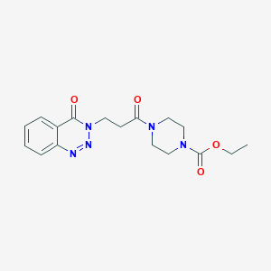 molecular formula C17H21N5O4 B4712823 ethyl 4-[3-(4-oxo-1,2,3-benzotriazin-3(4H)-yl)propanoyl]piperazine-1-carboxylate 