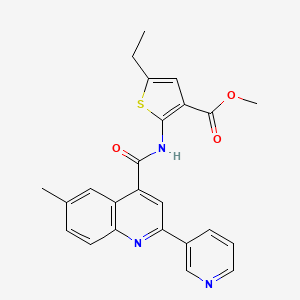 molecular formula C24H21N3O3S B4712952 METHYL 5-ETHYL-2-[6-METHYL-2-(PYRIDIN-3-YL)QUINOLINE-4-AMIDO]THIOPHENE-3-CARBOXYLATE 