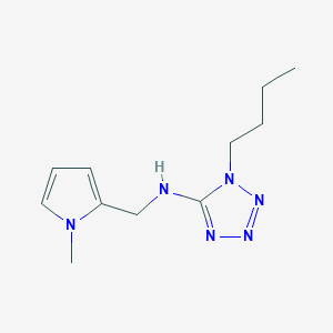 molecular formula C11H18N6 B471303 1-butyl-N-[(1-methylpyrrol-2-yl)methyl]tetrazol-5-amine CAS No. 775294-11-6