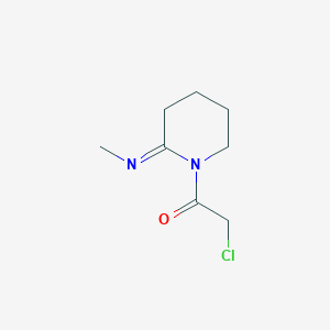 molecular formula C8H13ClN2O B047132 2-Piperidinimine, 1-(chloroacetyl)-N-methyl-(9CI) CAS No. 122600-28-6