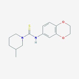 molecular formula C15H20N2O2S B4713256 N-(2,3-dihydro-1,4-benzodioxin-6-yl)-3-methylpiperidine-1-carbothioamide 