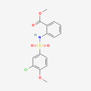 molecular formula C15H14ClNO5S B4713323 Methyl 2-[(3-chloro-4-methoxyphenyl)sulfonylamino]benzoate 