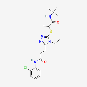 molecular formula C20H28ClN5O2S B4713364 N-tert-butyl-2-[(5-{3-[(2-chlorophenyl)amino]-3-oxopropyl}-4-ethyl-4H-1,2,4-triazol-3-yl)sulfanyl]propanamide 