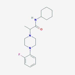 molecular formula C19H28FN3O B4713367 N-cyclohexyl-2-[4-(2-fluorophenyl)piperazin-1-yl]propanamide 