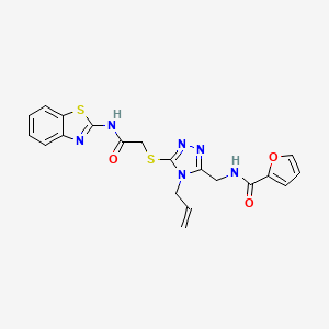 molecular formula C20H18N6O3S2 B4713395 N-{[5-{[2-(1,3-benzothiazol-2-ylamino)-2-oxoethyl]sulfanyl}-4-(prop-2-en-1-yl)-4H-1,2,4-triazol-3-yl]methyl}furan-2-carboxamide 