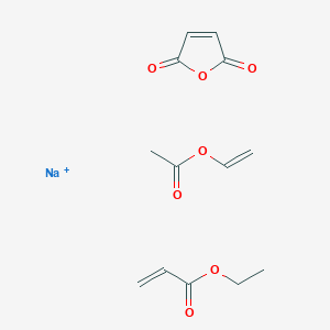 molecular formula C13H16NaO7+ B047134 sodium;ethenyl acetate;ethyl prop-2-enoate;furan-2,5-dione CAS No. 111560-38-4