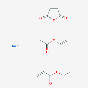 molecular formula C13H16NaO7+ B047134 2-Propenoic acid, ethyl ester, polymer with ethenyl acetate and 2,5-furandione, hydrolyzed, sodium salt CAS No. 111560-38-4