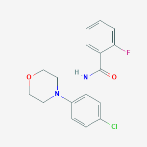 molecular formula C17H16ClFN2O2 B471345 N-(5-chloro-2-morpholin-4-ylphenyl)-2-fluorobenzamide CAS No. 723754-02-7