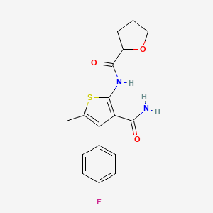 molecular formula C17H17FN2O3S B4713557 N-[3-carbamoyl-4-(4-fluorophenyl)-5-methylthiophen-2-yl]tetrahydrofuran-2-carboxamide 
