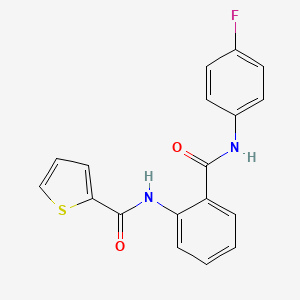 molecular formula C18H13FN2O2S B4713584 N-[2-[(4-fluorophenyl)carbamoyl]phenyl]thiophene-2-carboxamide 