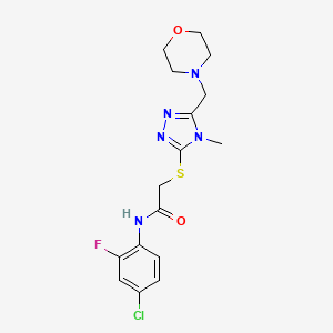 molecular formula C16H19ClFN5O2S B4713795 N-(4-chloro-2-fluorophenyl)-2-{[4-methyl-5-(morpholin-4-ylmethyl)-4H-1,2,4-triazol-3-yl]sulfanyl}acetamide 
