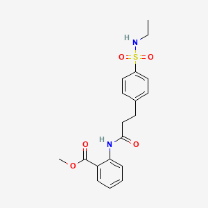 molecular formula C19H22N2O5S B4713876 METHYL 2-{3-[4-(ETHYLSULFAMOYL)PHENYL]PROPANAMIDO}BENZOATE 