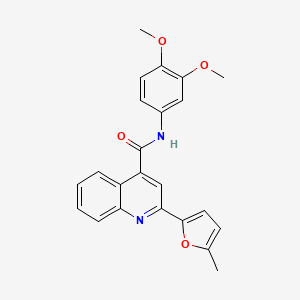 molecular formula C23H20N2O4 B4713996 N-(3,4-dimethoxyphenyl)-2-(5-methylfuran-2-yl)quinoline-4-carboxamide 