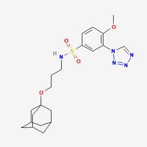 molecular formula C21H29N5O4S B4714032 N-[3-(ADAMANTAN-1-YLOXY)PROPYL]-4-METHOXY-3-(1H-1,2,3,4-TETRAZOL-1-YL)BENZENE-1-SULFONAMIDE 