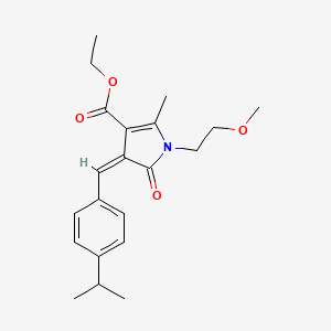 molecular formula C21H27NO4 B4714274 ethyl (4Z)-1-(2-methoxyethyl)-2-methyl-5-oxo-4-[4-(propan-2-yl)benzylidene]-4,5-dihydro-1H-pyrrole-3-carboxylate 
