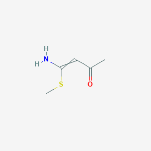 molecular formula C5H9NOS B047143 4-Amino-4-methylsulfanylbut-3-en-2-one CAS No. 118129-49-0