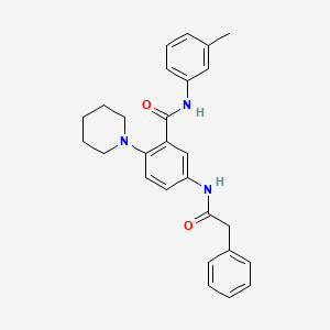 molecular formula C27H29N3O2 B4714343 N-(3-methylphenyl)-5-[(2-phenylacetyl)amino]-2-piperidin-1-ylbenzamide 