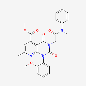 molecular formula C26H24N4O6 B4714399 METHYL 1-(2-METHOXYPHENYL)-7-METHYL-3-{[METHYL(PHENYL)CARBAMOYL]METHYL}-2,4-DIOXO-1H,2H,3H,4H-PYRIDO[2,3-D]PYRIMIDINE-5-CARBOXYLATE 