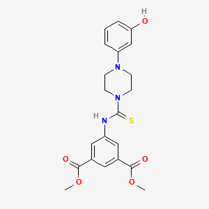 molecular formula C21H23N3O5S B4714484 Dimethyl 5-({[4-(3-hydroxyphenyl)piperazin-1-yl]carbonothioyl}amino)benzene-1,3-dicarboxylate 