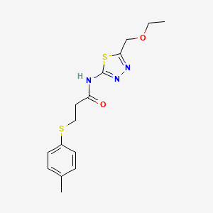 molecular formula C15H19N3O2S2 B4714505 N-[5-(ethoxymethyl)-1,3,4-thiadiazol-2-yl]-3-[(4-methylphenyl)sulfanyl]propanamide 