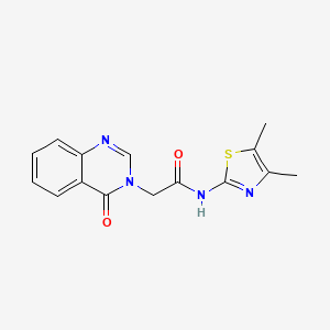 molecular formula C15H14N4O2S B4714627 N-[(2Z)-4,5-dimethyl-1,3-thiazol-2(3H)-ylidene]-2-(4-oxoquinazolin-3(4H)-yl)acetamide 