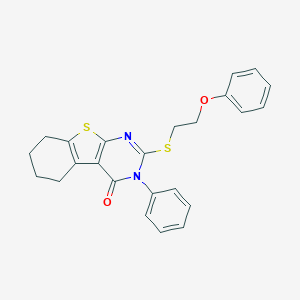 molecular formula C24H22N2O2S2 B471474 2-[(2-phenoxyethyl)sulfanyl]-3-phenyl-5,6,7,8-tetrahydro[1]benzothieno[2,3-d]pyrimidin-4(3H)-one CAS No. 351440-85-2