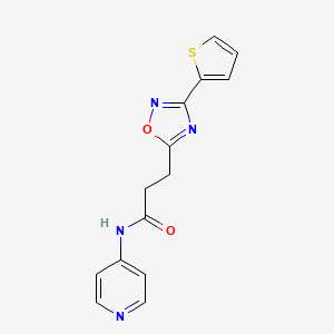molecular formula C14H12N4O2S B4714805 N-(Pyridin-4-YL)-3-[3-(thiophen-2-YL)-1,2,4-oxadiazol-5-YL]propanamide 
