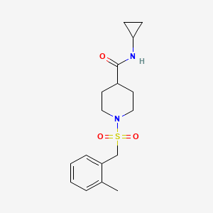 molecular formula C17H24N2O3S B4714809 N-CYCLOPROPYL-1-[(2-METHYLPHENYL)METHANESULFONYL]PIPERIDINE-4-CARBOXAMIDE 