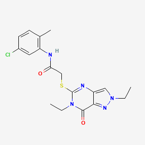 molecular formula C18H20ClN5O2S B4714979 N-(5-chloro-2-methylphenyl)-2-[(2,6-diethyl-7-oxo-6,7-dihydro-2H-pyrazolo[4,3-d]pyrimidin-5-yl)sulfanyl]acetamide 