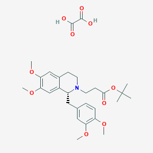 molecular formula C29H39NO10 B047152 Tert-butyl 3-[(1R)-1-[(3,4-dimethoxyphenyl)methyl]-6,7-dimethoxy-3,4-dihydro-1H-isoquinolin-2-yl]propanoate;oxalic acid CAS No. 1075726-71-4