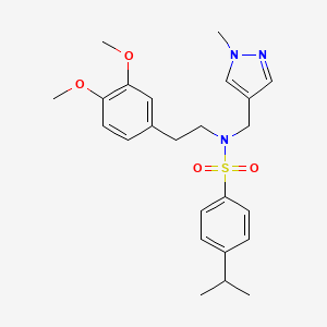 molecular formula C24H31N3O4S B4715339 N-(3,4-DIMETHOXYPHENETHYL)-4-ISOPROPYL-N-[(1-METHYL-1H-PYRAZOL-4-YL)METHYL]-1-BENZENESULFONAMIDE 